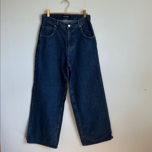 High Rise Wide Leg Dark Wash Jeans SIZE S